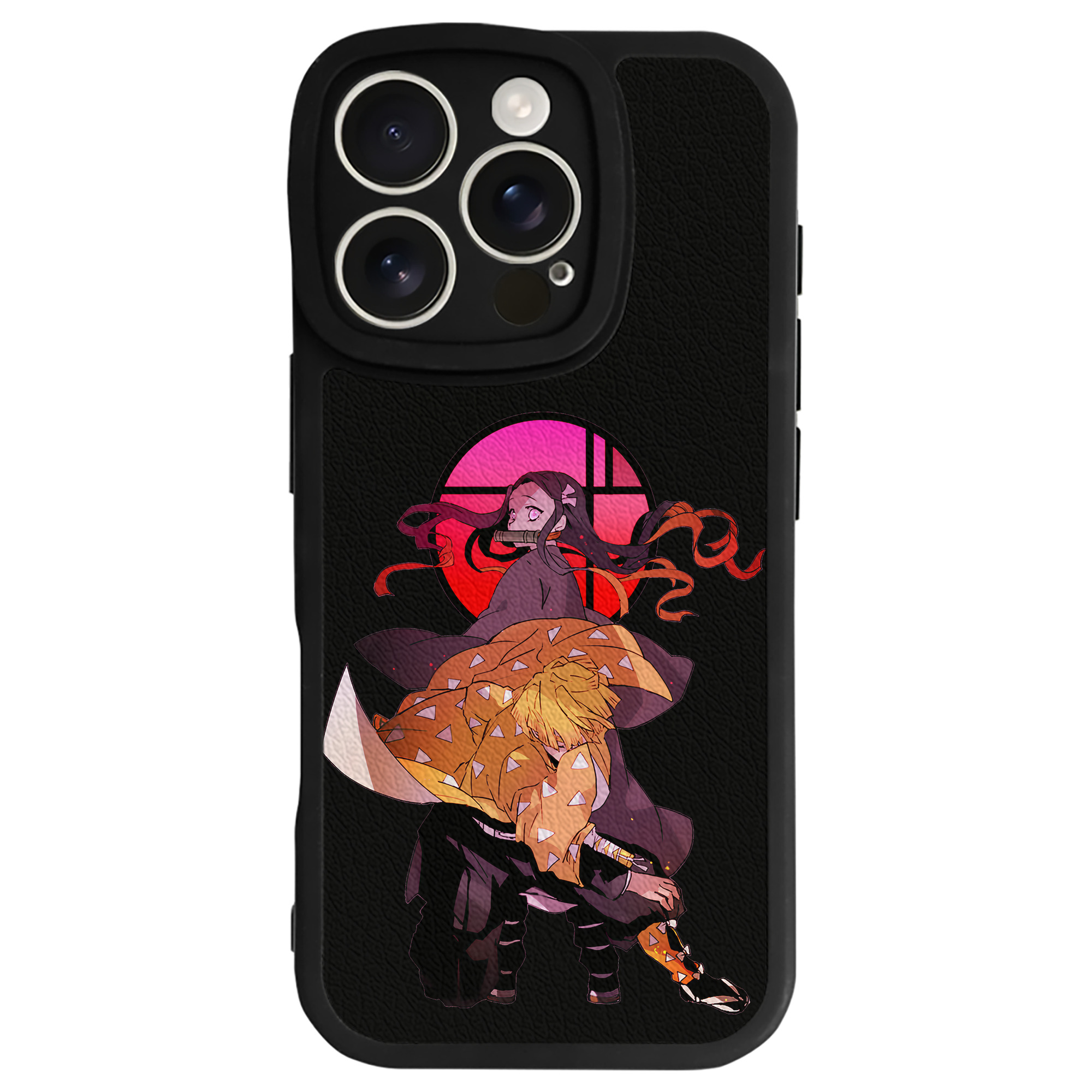 （画像用） 鬼滅の刃（きめつのやいば）我妻 善逸／あがつま ぜんいつ Agatsuma Zenitsu 【iPhone 16シリーズ対応】シリコンスマホケース（レザー調） 材質：シリコン